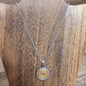 Vintage Vtg FINI Dream Jewelry Mexican Mayan Calendar Pendant Necklace